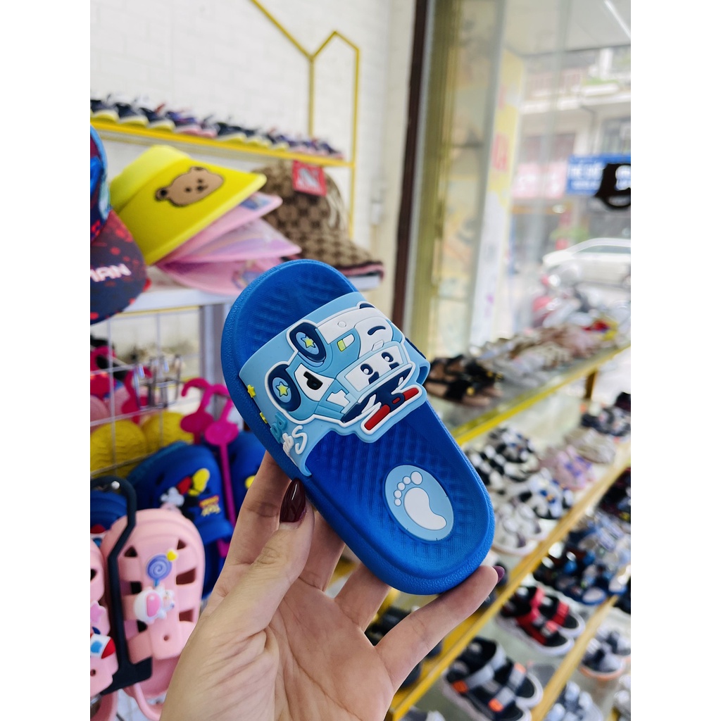 Dép Lê Quai Ngang Cho Bé In Hình Oto Rõ Nét, Sắc Xảo Ôm Chân Chống Trượt