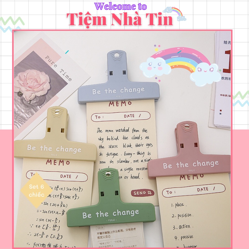 Kẹp Đầu Tài Liệu Bản To Nhiều Màu Sắc Xinh Xắn Có Nam Châm