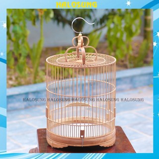 Lồng chòe than Halosung lồng chim chích chòe đẹp mái bằng cao cấp kèm phụ kiện LC13