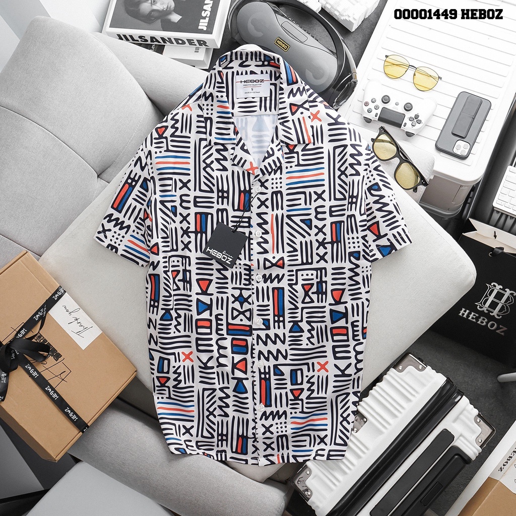 Sơ mi pijama season Ss23 Heboz 6M - vải gân chéo mềm mịn, thoải mái - 00001449