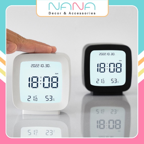 Đồng Hồ Led Kỹ Thuật Số Nhỏ Gọn Đa Chức Năng Báo Thức, Lịch Vạn Niên, Nhiệt Độ Độ Ẩm