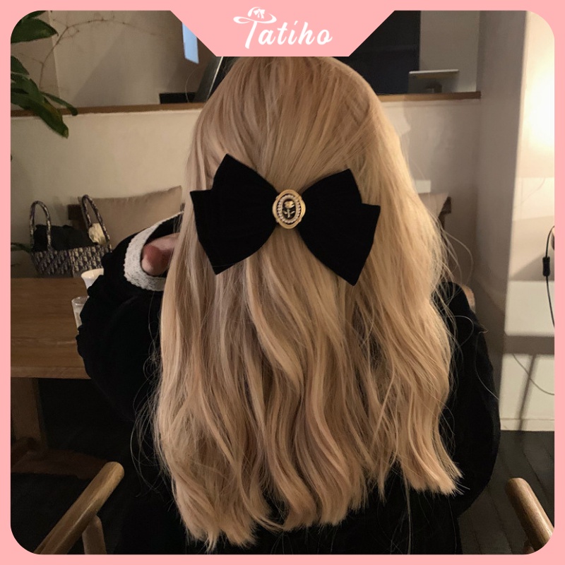 Kẹp tóc nữ phối đính đá chất liệu nhung mềm cao cấp phong cách trang nhã dịu dàng nữ tính thời trang Hàn Quốc - mã KT015