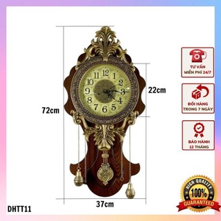 Đồng hồ treo tường TÂN CỔ ĐIỂN quả lắc chuyển động qua lại - thiết kế tinh tế sắc sảo - sang trọng DHTT11.