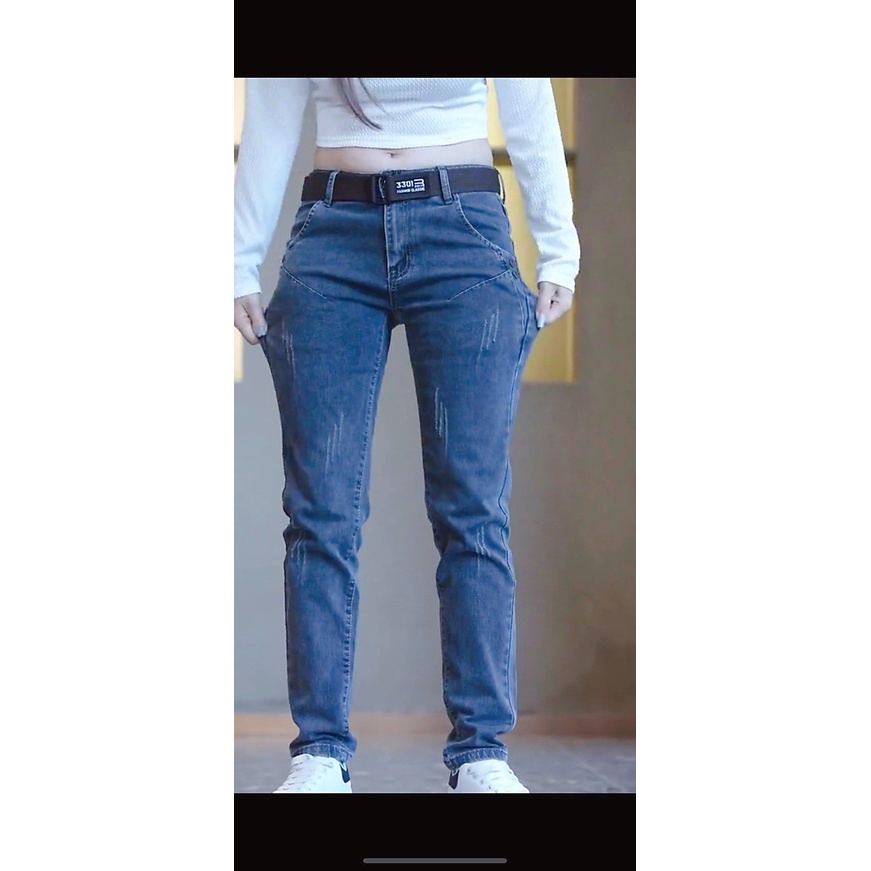(50-90 KG) QUẦN JEAN BAGGY XƯỚC XANH, FORM LƯNG CAO CO GIÃN VẬN ĐỘNG THOẢI MÁI