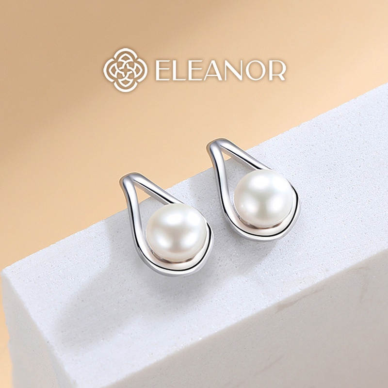 Bông tai nữ chuôi bạc 925 Eleanor Accessories đính ngọc trai nhân tạo phong cách basic phụ kiện trang sức 5563