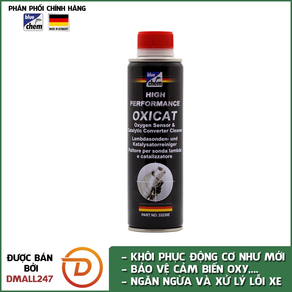 Phụ gia vệ sinh cảm biến oxy và bầu lọc khí thải catalytic Bluechem 33230E dung tích 300ml