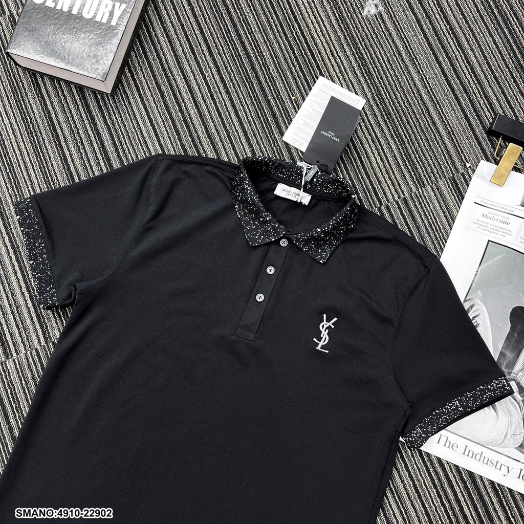 Polo Nam YSL Cổ Nhũ Đơn giản Hàng Cao Cấp - Áo Polo Nam YSL Siêu Đẹp
