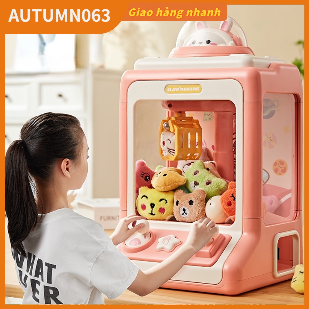 Máy vuốt mini dành cho trẻ em Đòn bẩy đôi lấy búp bê điện tử với đồ chơi sang trọng và quả bóng Autumn063