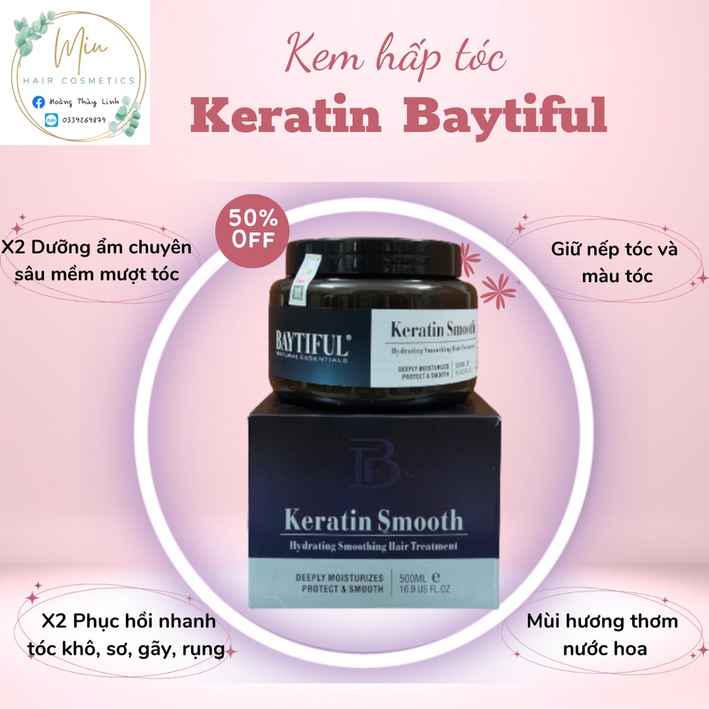 Hấp tóc siêu mượt phục hồi Baytiful 500ml