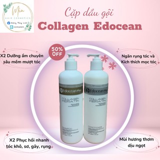 BỘ GỘI - XẢ PHỤC HỒI KÍCH THÍCH MỌC TÓC EDOCEAN PLUS COLLAGEN KERATIN 500ML
