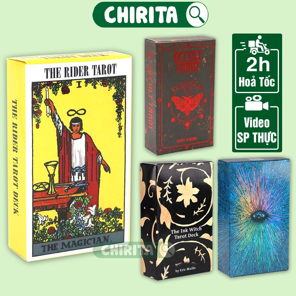Bài Tarot Rider Waite/Occult/Prisma/The Ink Witch Deck Tiếng Anh 78 Lá Xem Vận Mệnh-Bộ Thẻ Bài Bói Cho Người Mới Chirita