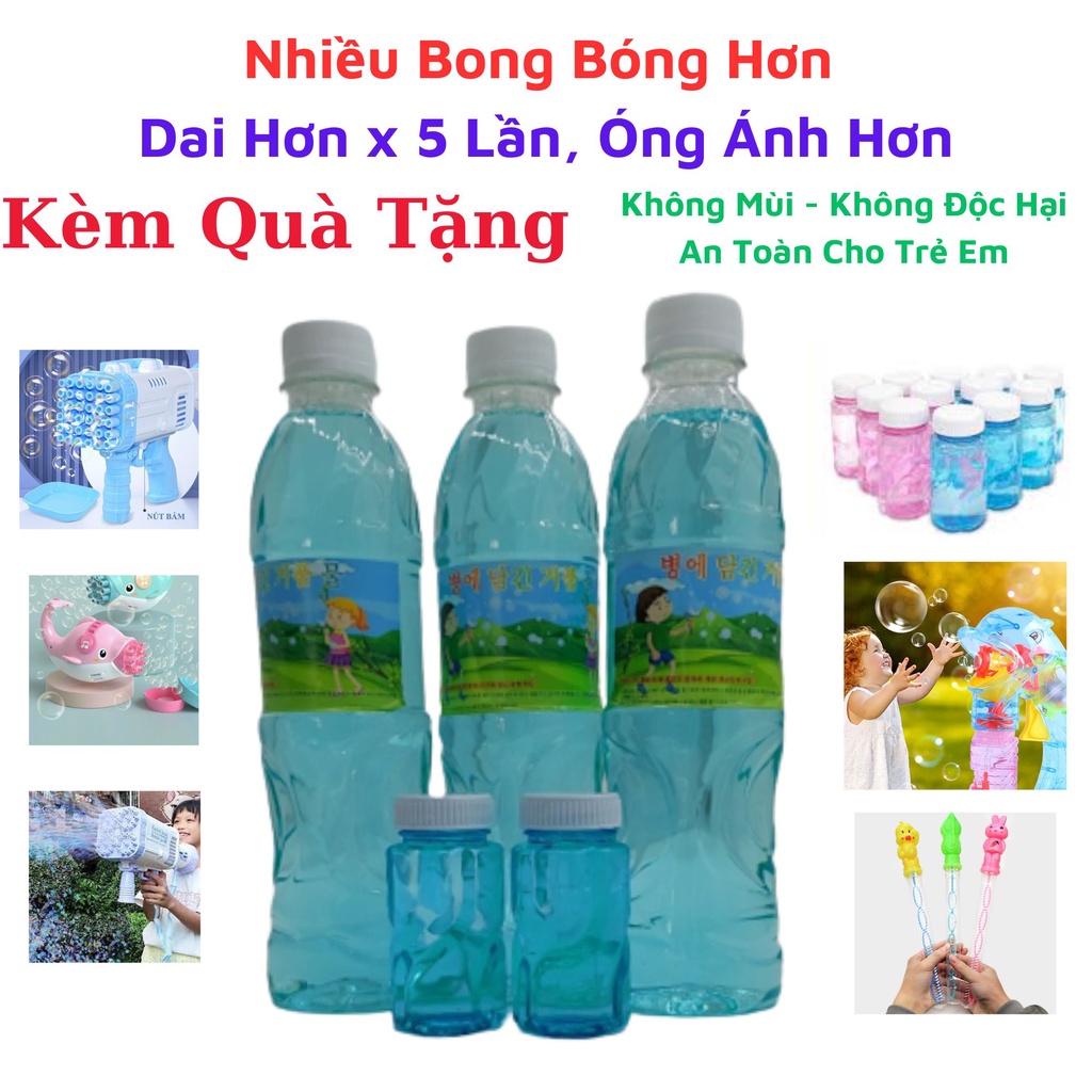 Nước tạo bong bóng sinh học không độc hại an toàn cho bé Hàn Quốc và Bubbles Goldfish bong bóng nhiều dai óng ánh hơn