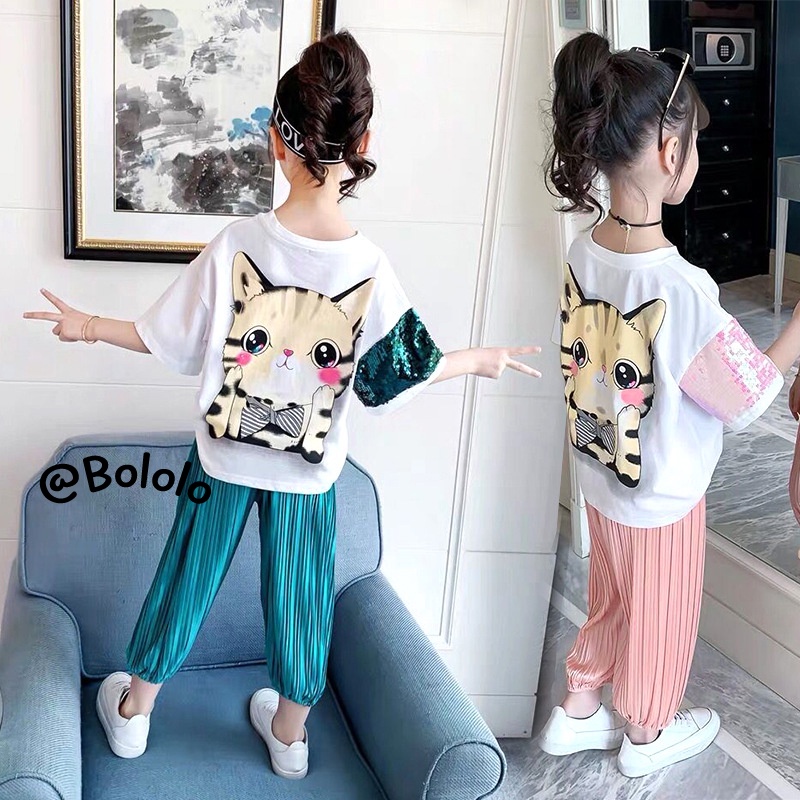 Bololo Bộ Quần Áo Thời Trang Hè Năng Động Cho Bé Gái