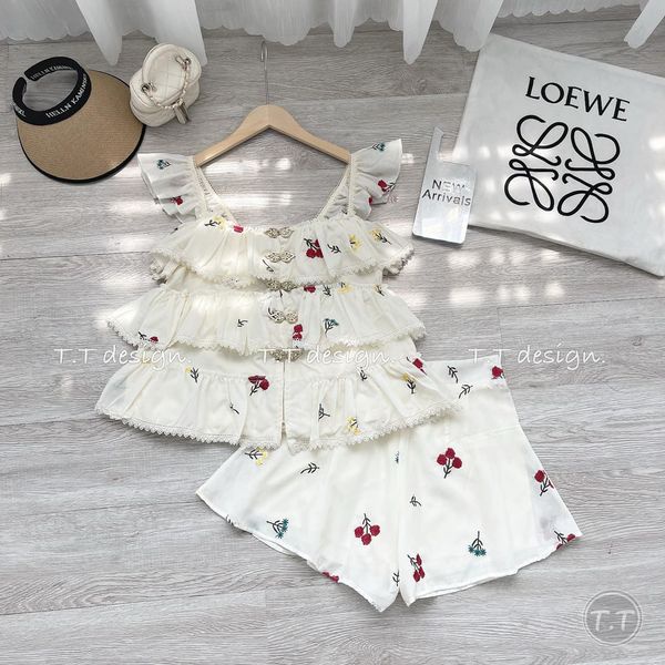 SET HOA THÊU VIỀN REN TẦNG  4012795