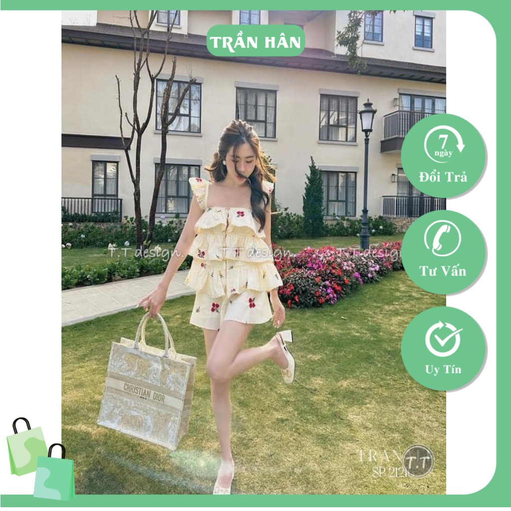 SET HOA THÊU VIỀN REN TẦNG  4012795