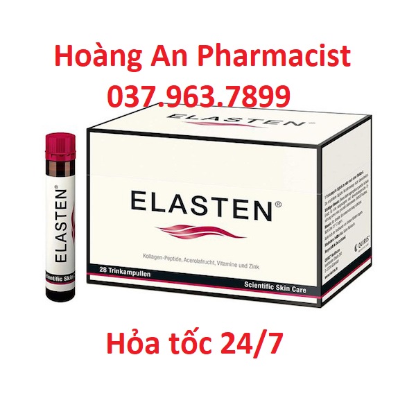 Collagen Elasten Giúp Da Căng Mịn, Chống Lão Hóa, Tóc Chắc Khỏe - Collagen dạng nước Số 1 Tại Đức 28 ống x 25ml