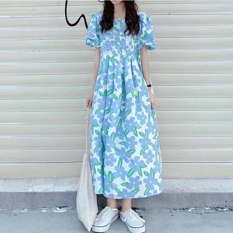 Đầm bầu AMILA dáng rộng in họa tiết phong cách Hàn Quốc thời trang mùa hè