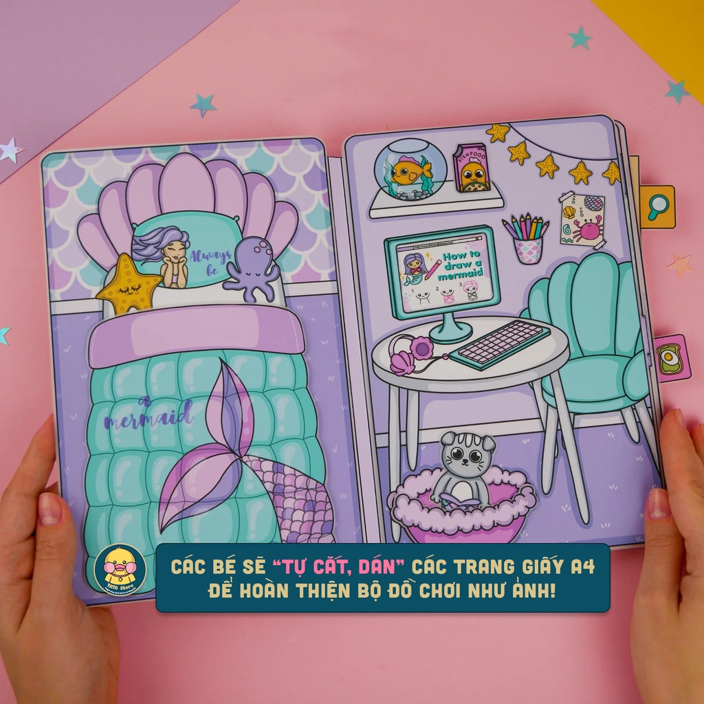 Ngôi Nhà Búp Bê Bằng Giấy - Mermaid house - Nàng Tiên Cá Dyesebel - Mẫu SP1