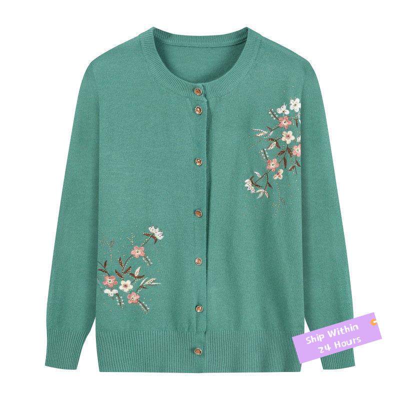 Áo len nữ hàn quốc Bigsize Dệt kim Áo Khoác Cardigan Phong Cách Thời Trang Mùa Thu Mới 2020 Dành Cho Nữ Độ Tuổi Trung Niên qu c Bigsize D t