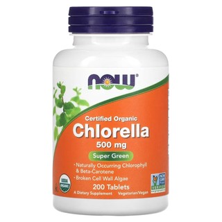 Viên tảo lục hữu cơ 500mg/Tablets NOW-Foods Organic-Chlorella