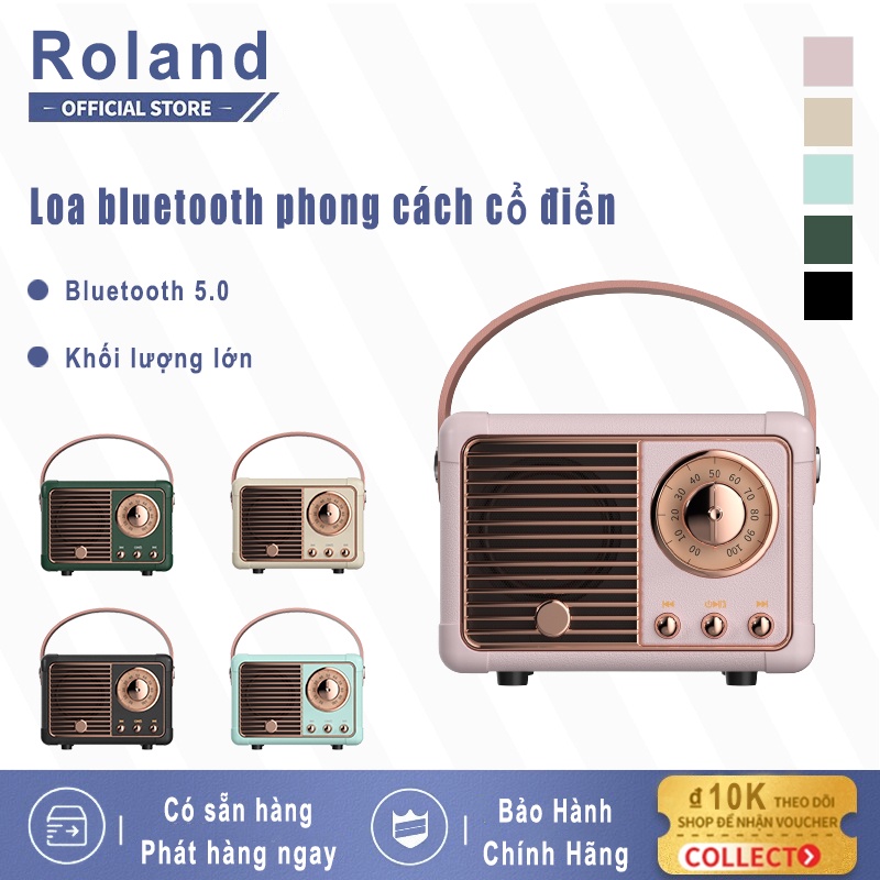 Loa mini Bluetooth 5.0, kết nối Bluetooth không dây âm trầm phong cách retro, hỗ trợ cắm đĩa U, cắm thẻ nhớ TF