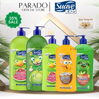 Sữa Tắm, Gội, Xả Trẻ Em Suave Kids 3in1 Hương Táo Xanh, Dâu, Dưa Hấu 532ml