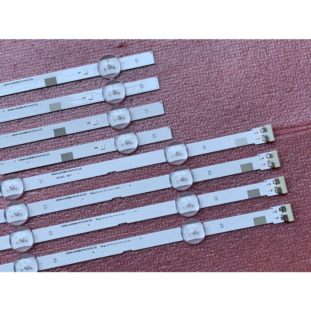 THANH LED TIVI SAMSUNG 43T6000 43R6000 HÀNG MỚI 100% BỘ 4 THANH MỖI THANH 7 BÓNG 3V GỒM 4 THANH 4 BÓNG + 4 THANH 3 BÓNG