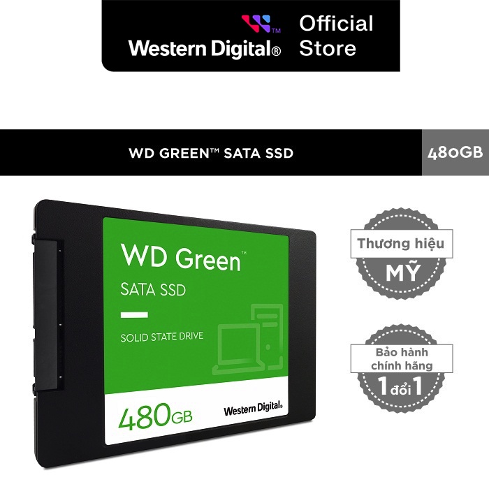 Ổ Cứng SSD Western Digital WD GREEN Sata III 480GB - WDS480G3G0A