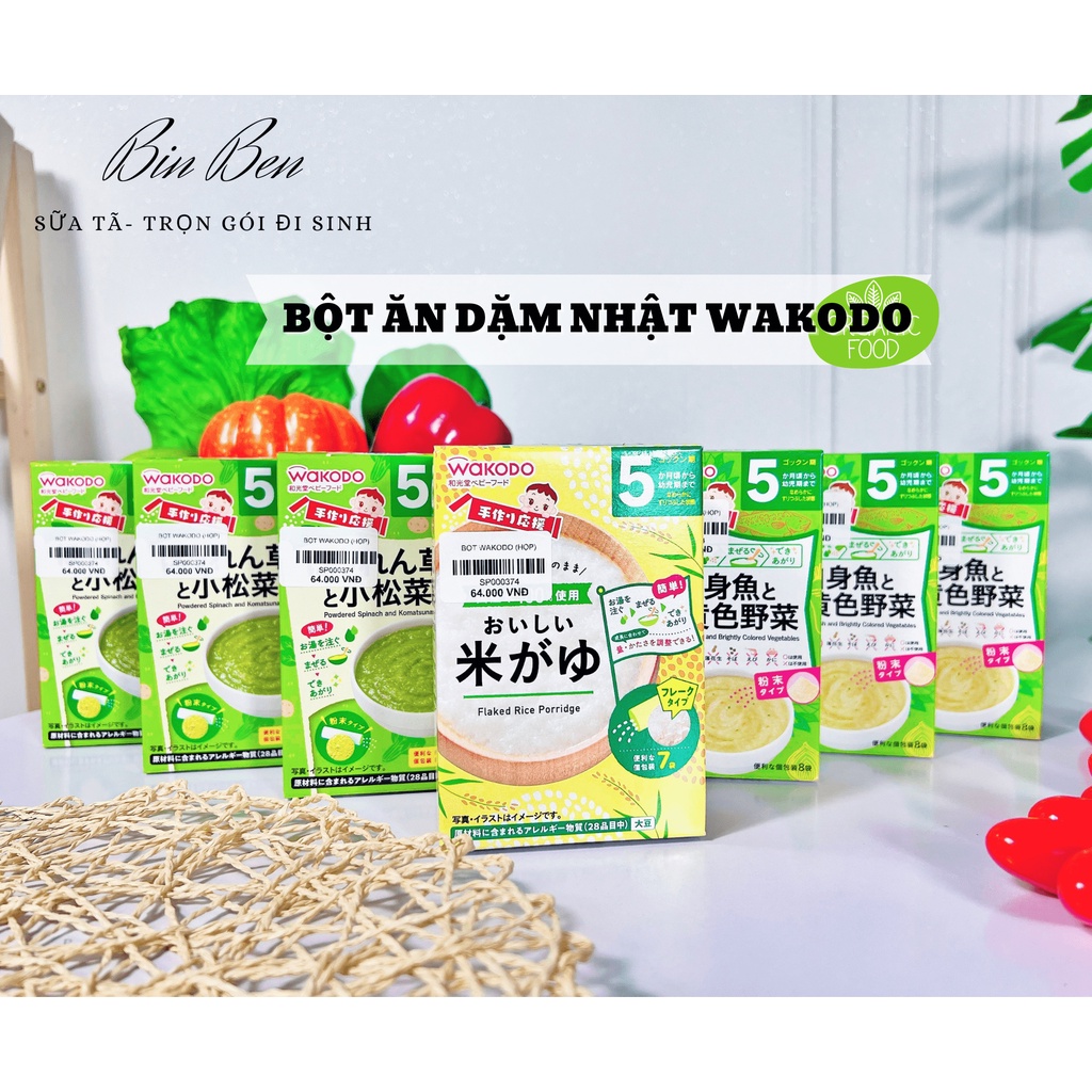 BỘT ĂN DẶM NHẬT WAKODO CHO BÉ THƠM NGON KÍCH THÍCH VỊ GIÁC - BỘT ĂN DẶM DÀNH CHO BÉ - BIN BEN BABY SHOP-HÀNG CHÍNH HÃNG
