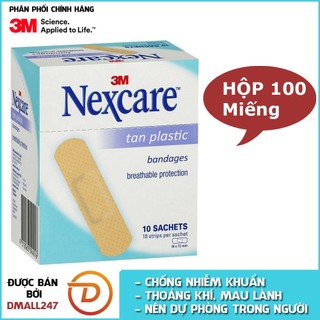 Hộp 100 miếng băng keo cá nhân màu da Nexcare 3M BKCN-TAN