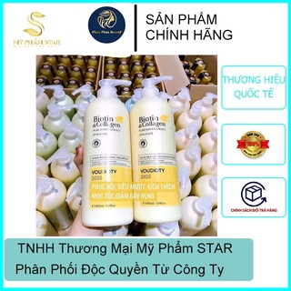 cặp Dầu Gội Xả BIOTIN COLLAGEN vàng new 1000ml chính hãng