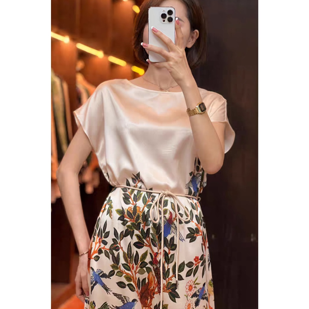 Đầm lụa hoa W.H