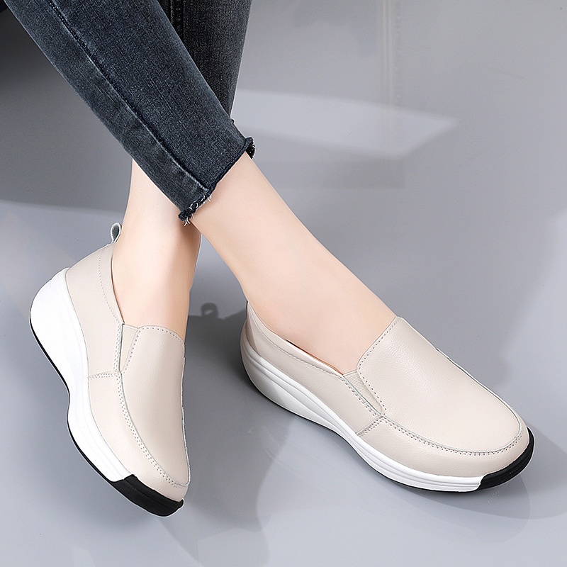 Giày Da Mềm Đế Dày Thiết Kế Đơn Giản Thoải Mái Thời Trang Cho Nữ