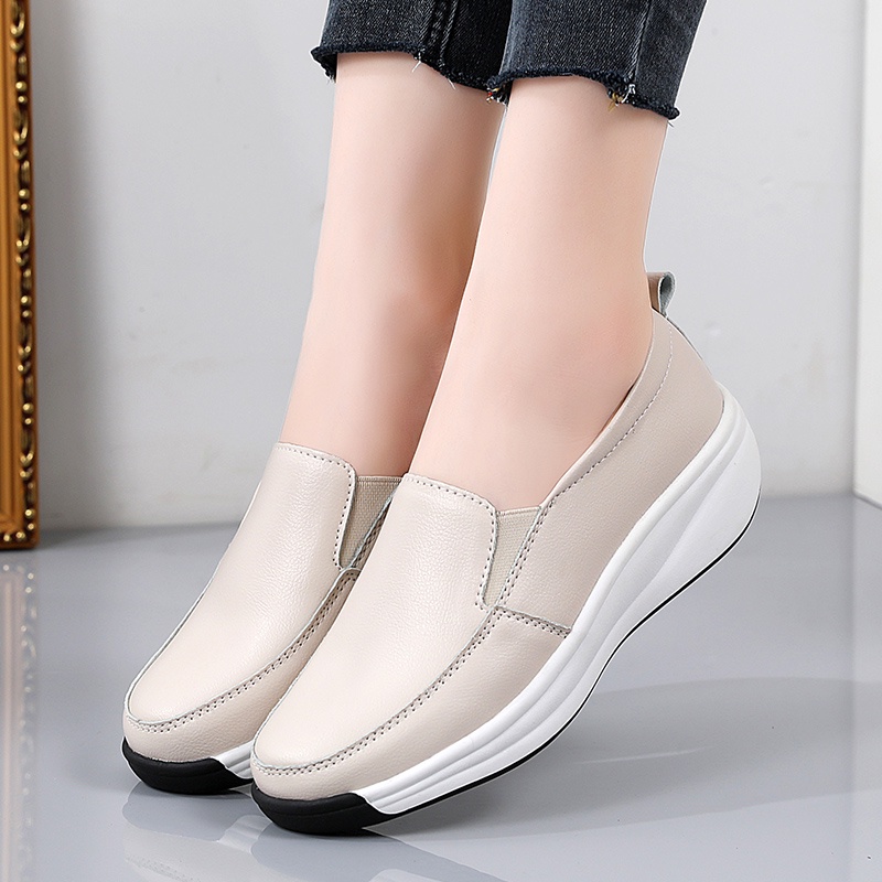 Giày Da Mềm Đế Dày Thiết Kế Đơn Giản Thoải Mái Thời Trang Cho Nữ