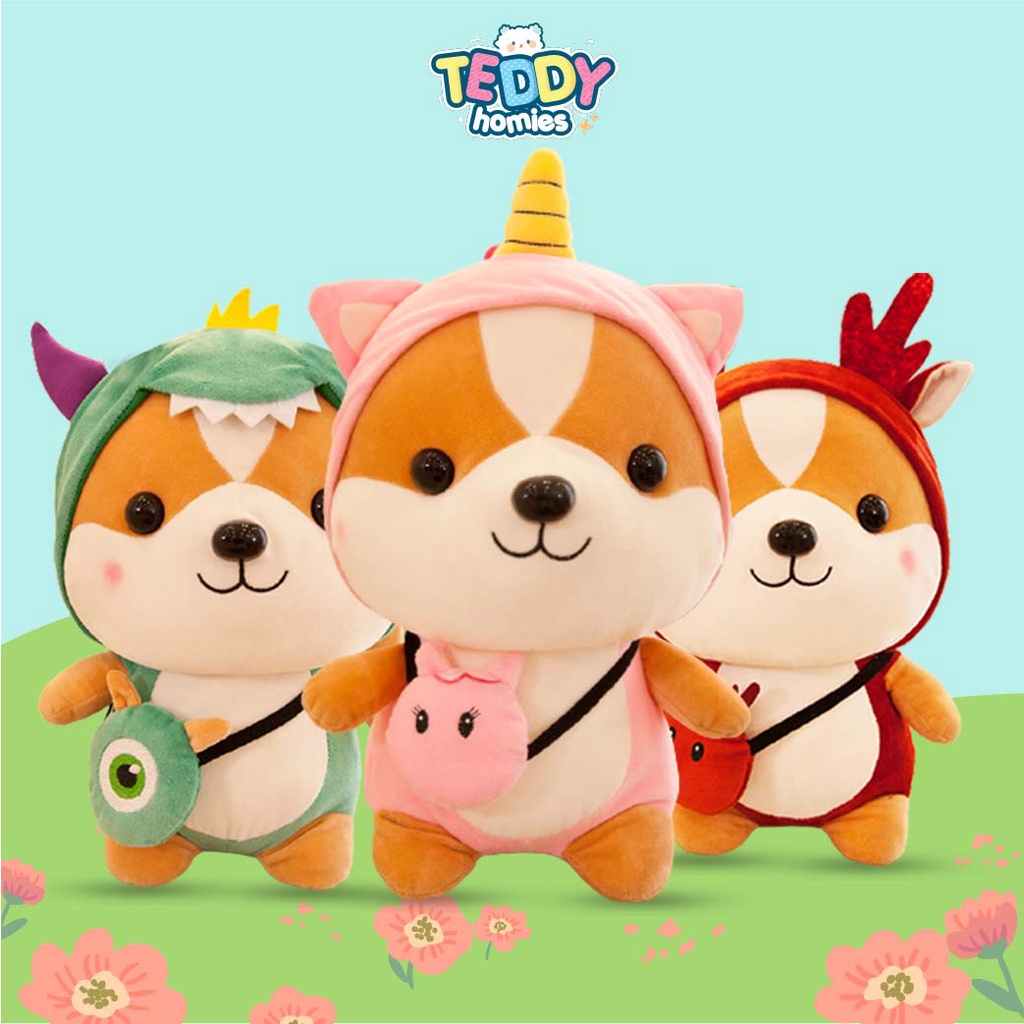 Gấu Bông Chó Shiba Cosplay Giá Rẻ Mềm Mịn Cao Cấp Cho Bé Ôm Ngủ Teddy Homies TH25