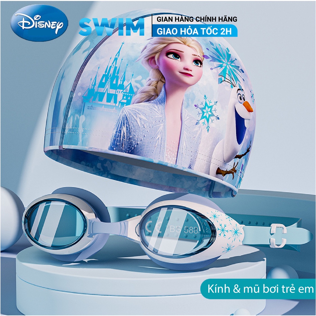 Mũ Và Kính Bơi Trẻ Em YLIKE Chống Nước Tuyệt Đối Kính Bơi Elsa