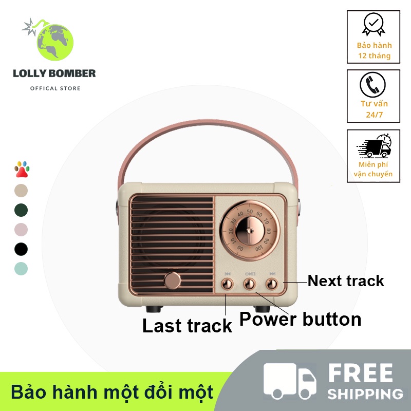 Loa Bluetooth Mini,Loa Bluetooth Không Dây Mini,Loa Máy Tính,Phong Cách Retro Hàn Quốc-Loa Di Ðộng Cổ Dién