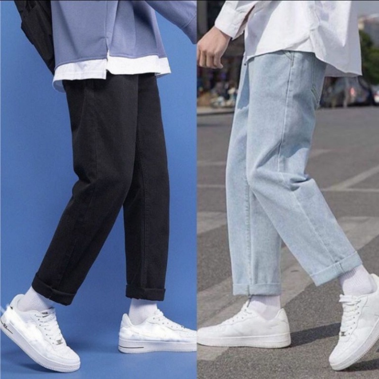 Quần baggy nam jean ống loe dáng suông chất bò thời thượng Hanni tiên tiến nhất 2023