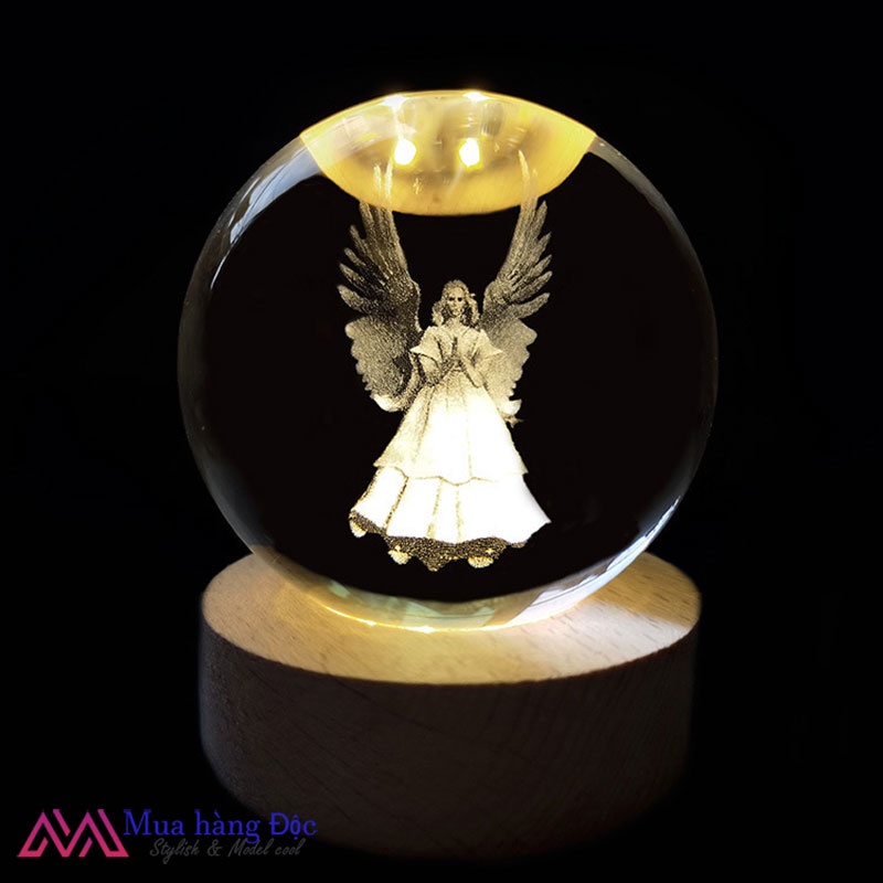 Bộ Quà tặng Quả Cầu Pha lê Khắc 3D Chủ Đề Thiên Chúa size 6cm