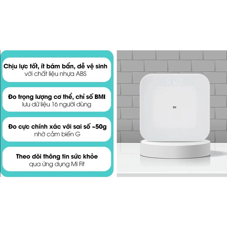 Cân Điện Tử Theo Dõi Sức Khỏe Xiaomi Smart Scale Gen 2 - Kết Nối Qua App MiFit - Nhỏ Gọn, Tiện Lợi - Hàng Chính Hãng