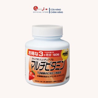 Viên nhai vitamin tổng hợp Orihiro vị dâu lọ 180 viên