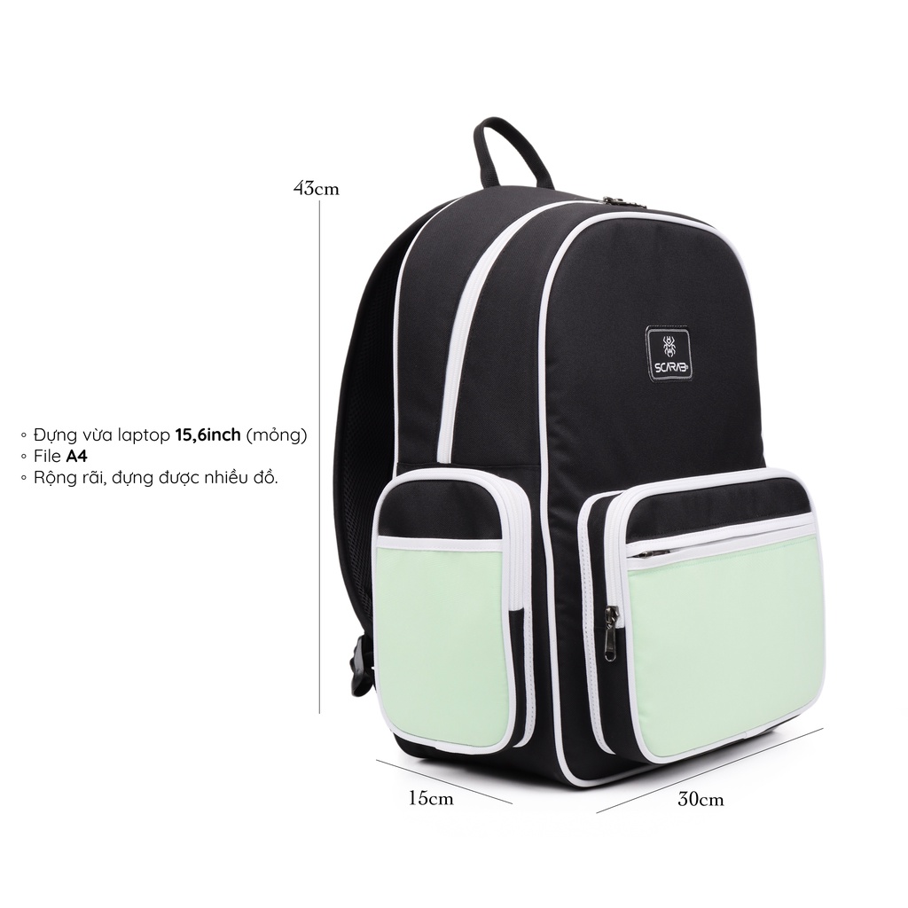 Scarab Estate Backpack Unisex - Balo Đi Học Thời Trang, Đựng Vừa Laptop 15,6inch(mỏng)