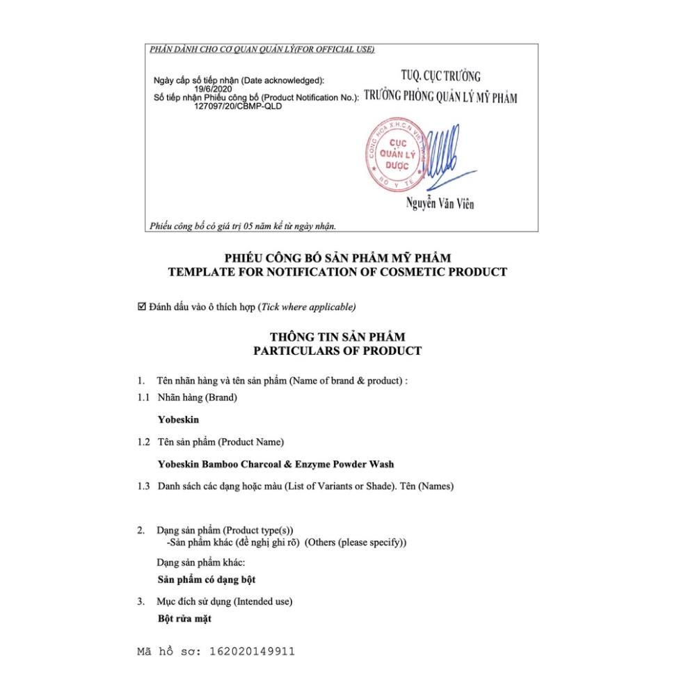 Bột Rửa Mặt Ezym Và Than Tre Hoạt Tính Yobeskin