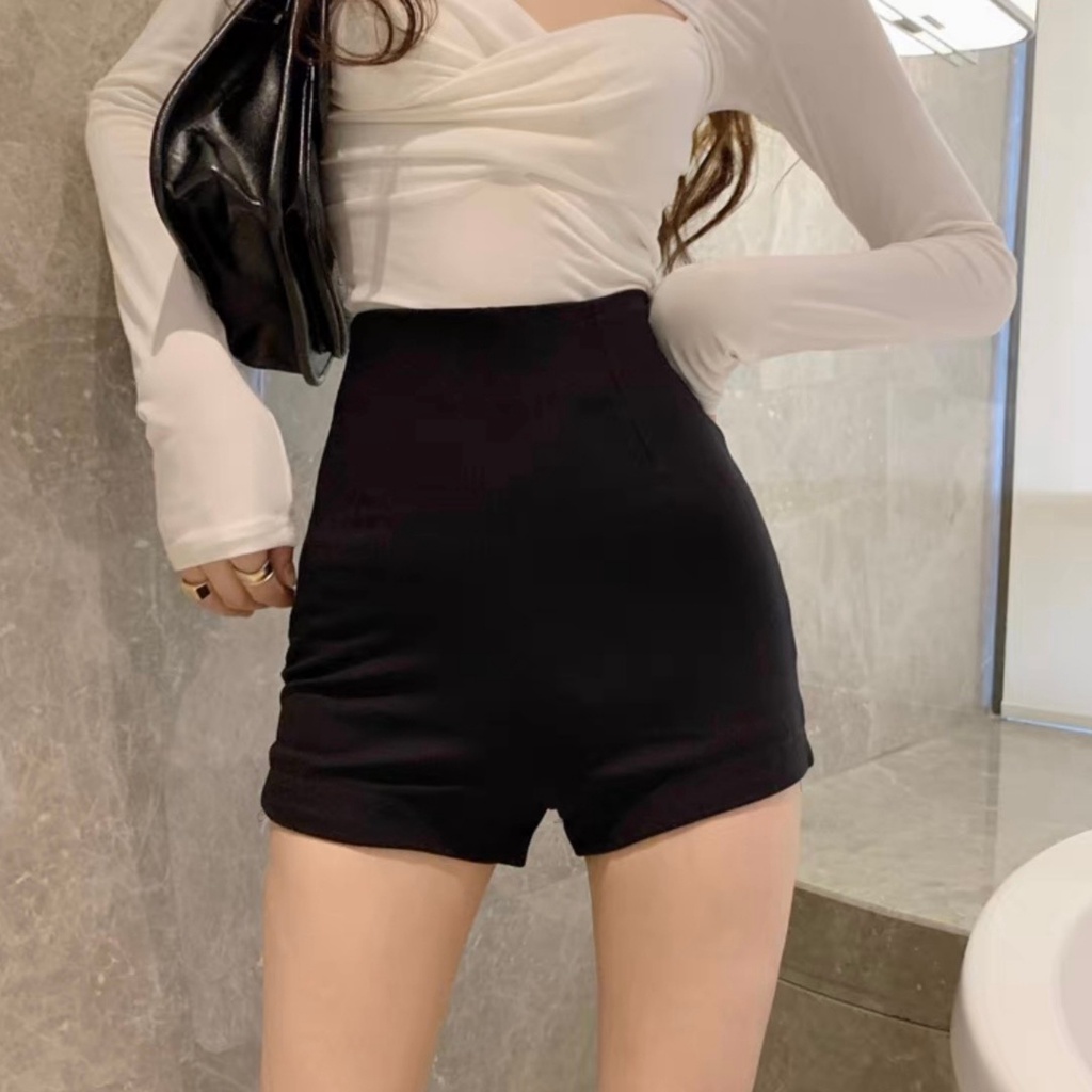 Quần short DANCE nữ lưng cao RYSO FASHION co giãn from siêu chuẩn phong cách thể thaonăng động quần biker tập gym