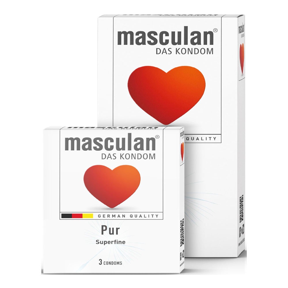 Bao cao su Masculan Pur Superfine siêu mỏng Thơm mùi vani / Long 5 in 1 Gân Gai Kéo Dài Thời Gian Quan Hệ Hộp 10 bao