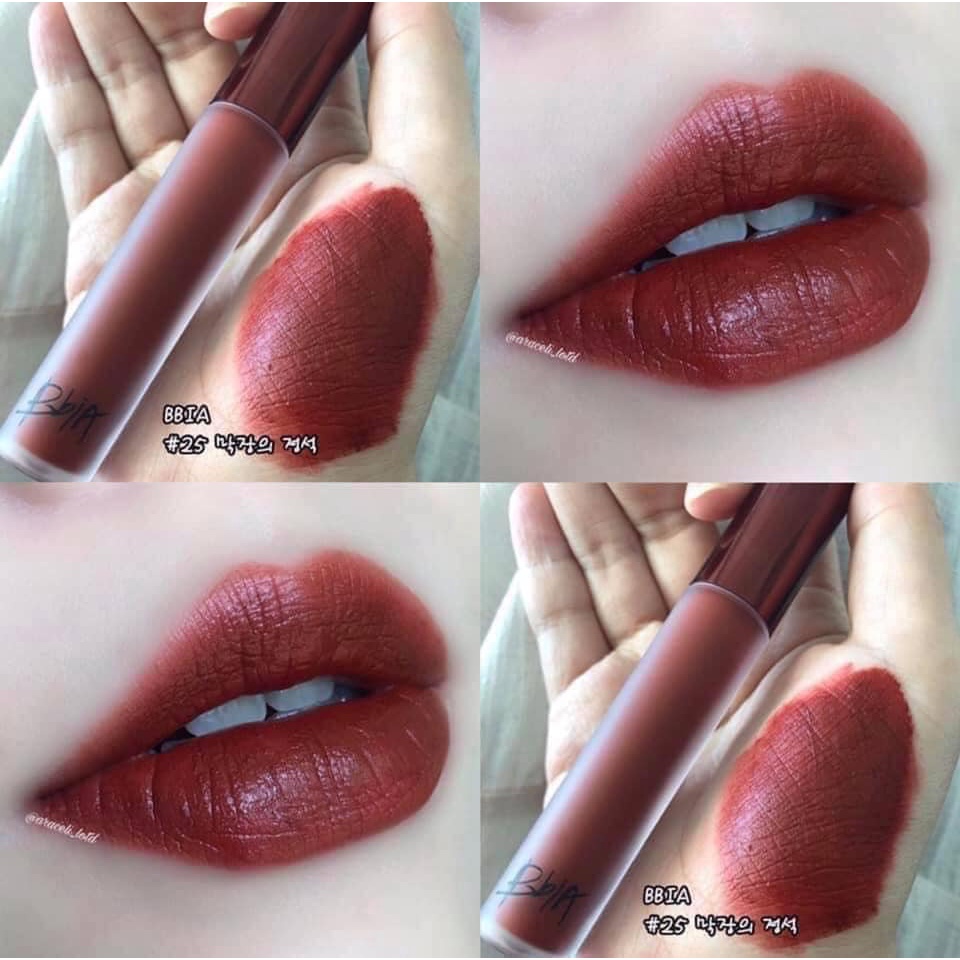 Son Kem Bbia 25 Last Velvet Lip Tint đủ màu 02 04 14 15 39 38 36 V25 V36 V38 Bbia Vegan mịn lì, lâu trôi, lên chuẩn màu