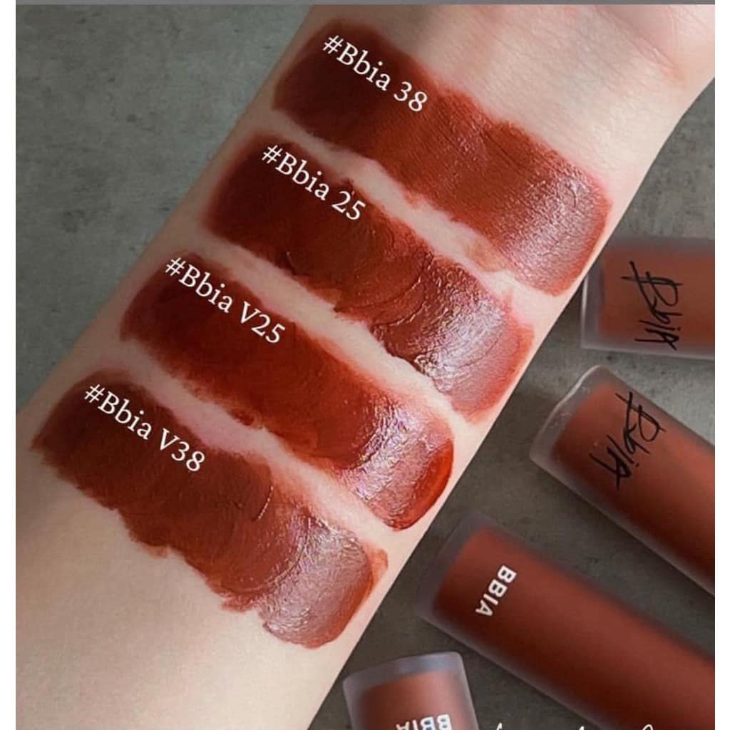 Son Kem Bbia 25 Last Velvet Lip Tint đủ màu 02 04 14 15 39 38 36 V25 V36 V38 Bbia Vegan mịn lì, lâu trôi, lên chuẩn màu