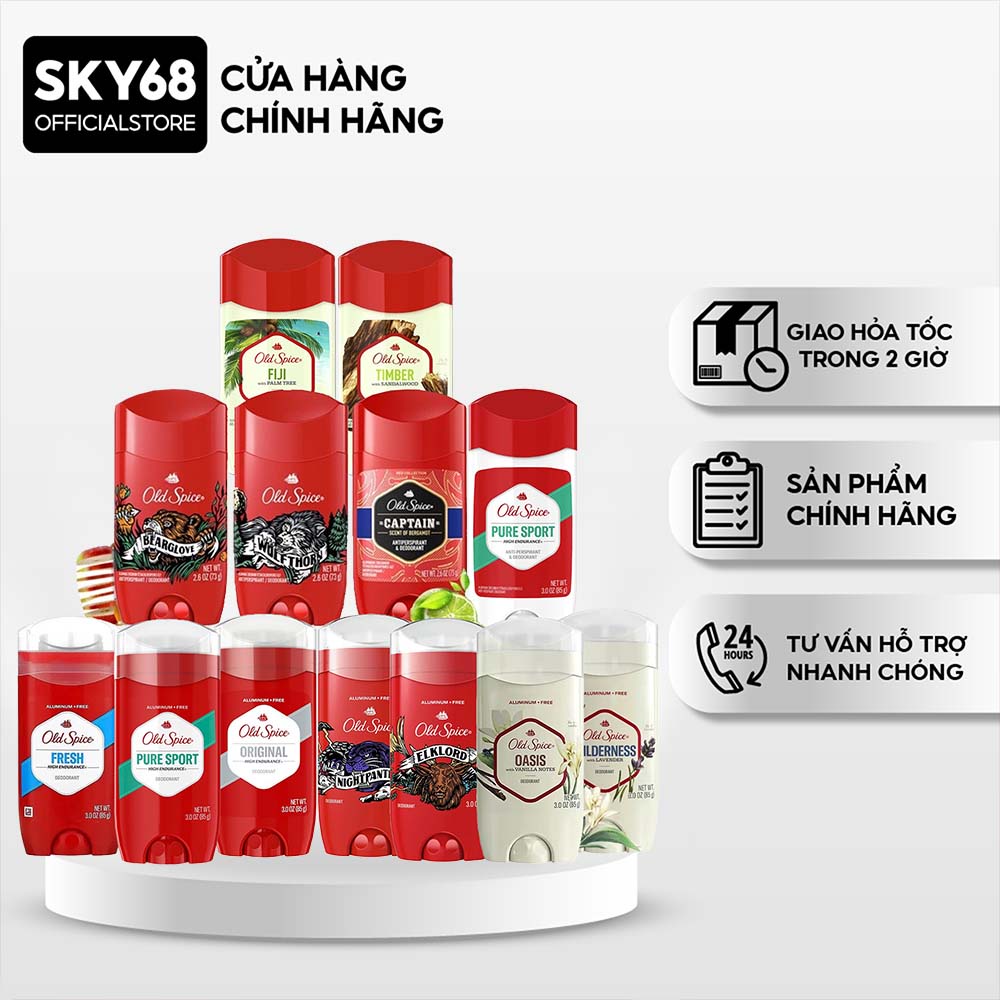 Lăn Khử Mùi Old Spice USA 85g/73g (Nhiều Mùi Hương)