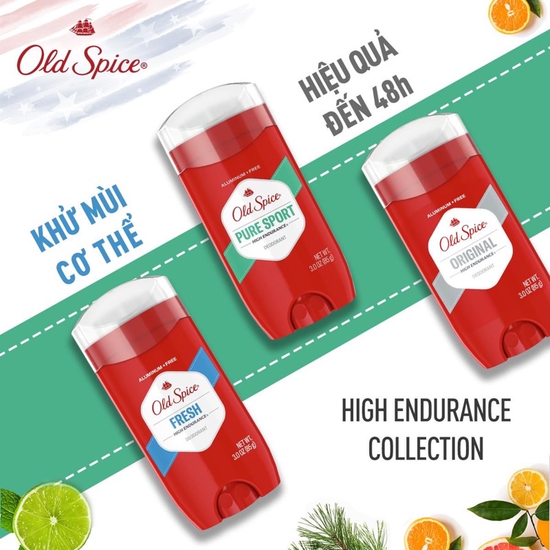 Lăn Khử Mùi Old Spice USA 85g/73g (Nhiều Mùi Hương)