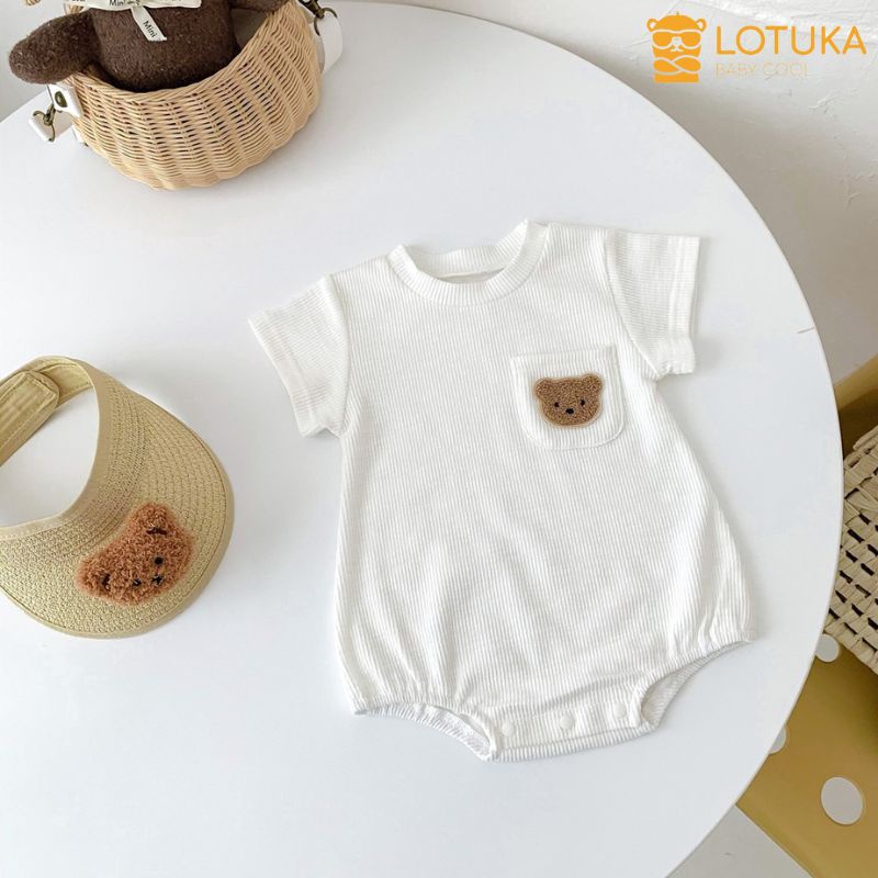 Body chip sát nách Lotuka chất len tăm lạnh cho bé sơ sinh, bodysuit siêu mềm mát cho bé 0-12m